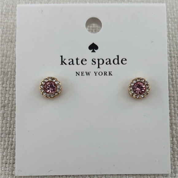 kate spade Jewelry - Kate Spade You’re A Gem Pink and Gold Stud Earrings NWT